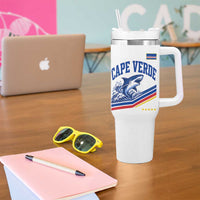 Cape Verde Blue Sharks Ocean Wave Graphic Tumbler With Handle Cabo Verde Pride Sports Fans