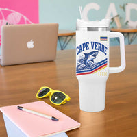 Cape Verde Blue Sharks Ocean Wave Graphic Tumbler With Handle Cabo Verde Pride Sports Fans
