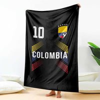 Colombia Soccer Sports Graphic Number 10 Jersey Style Throw Blanket Proud Colombian Football Fans Game Day Pride