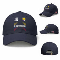 Colombia Soccer Sports Graphic Number 10 Jersey Style Baseball Cap Proud Colombian Football Fans Game Day Pride