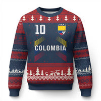 Colombia Soccer Sports Graphic Number 10 Jersey Style Ugly Christmas Sweater Proud Colombian Football Fans Game Day Pride