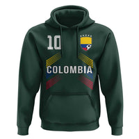 Colombia Soccer Sports Graphic Number 10 Jersey Style Hoodie Proud Colombian Football Fans Game Day Pride