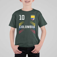 Colombia Soccer Sports Graphic Number 10 Jersey Style T Shirt For Kid Proud Colombian Football Fans Game Day Pride