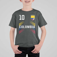 Colombia Soccer Sports Graphic Number 10 Jersey Style T Shirt For Kid Proud Colombian Football Fans Game Day Pride