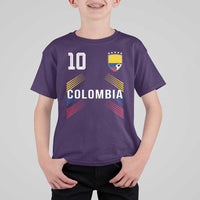 Colombia Soccer Sports Graphic Number 10 Jersey Style T Shirt For Kid Proud Colombian Football Fans Game Day Pride