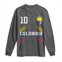 Colombia Soccer Sports Graphic Number 10 Jersey Style Long Sleeve Shirt Proud Colombian Football Fans Game Day Pride
