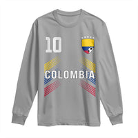 Colombia Soccer Sports Graphic Number 10 Jersey Style Long Sleeve Shirt Proud Colombian Football Fans Game Day Pride
