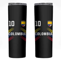 Colombia Soccer Sports Graphic Number 10 Jersey Style Skinny Tumbler Proud Colombian Football Fans Game Day Pride