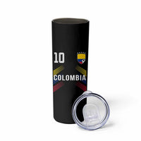 Colombia Soccer Sports Graphic Number 10 Jersey Style Skinny Tumbler Proud Colombian Football Fans Game Day Pride