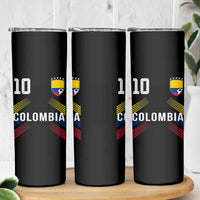 Colombia Soccer Sports Graphic Number 10 Jersey Style Skinny Tumbler Proud Colombian Football Fans Game Day Pride