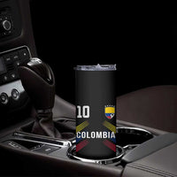 Colombia Soccer Sports Graphic Number 10 Jersey Style Skinny Tumbler Proud Colombian Football Fans Game Day Pride