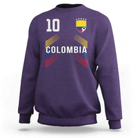 Colombia Soccer Sports Graphic Number 10 Jersey Style Sweatshirt Proud Colombian Football Fans Game Day Pride