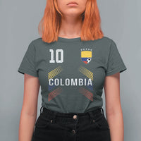 Colombia Soccer Sports Graphic Number 10 Jersey Style T Shirt For Women Proud Colombian Football Fans Game Day Pride
