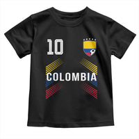 Colombia Soccer Sports Graphic Number 10 Jersey Style Toddler T Shirt Proud Colombian Football Fans Game Day Pride