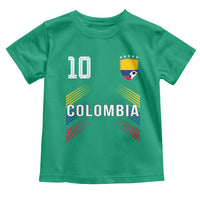 Colombia Soccer Sports Graphic Number 10 Jersey Style Toddler T Shirt Proud Colombian Football Fans Game Day Pride