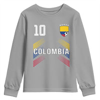 Colombia Soccer Sports Graphic Number 10 Jersey Style Youth Sweatshirt Proud Colombian Football Fans Game Day Pride