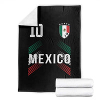 Mexico Soccer Sports Graphic Number 10 Jersey Style Throw Blanket Proud Mexican Football Fans Game Day Pride