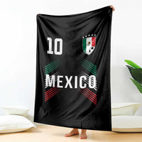 Mexico Soccer Sports Graphic Number 10 Jersey Style Throw Blanket Proud Mexican Football Fans Game Day Pride