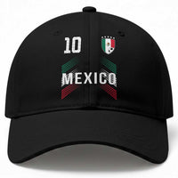 Mexico Soccer Sports Graphic Number 10 Jersey Style Baseball Cap Proud Mexican Football Fans Game Day Pride