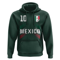 Mexico Soccer Sports Graphic Number 10 Jersey Style Hoodie Proud Mexican Football Fans Game Day Pride