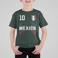 Mexico Soccer Sports Graphic Number 10 Jersey Style T Shirt For Kid Proud Mexican Football Fans Game Day Pride