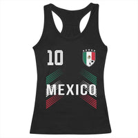 Mexico Soccer Sports Graphic Number 10 Jersey Style Racerback Tank Top Proud Mexican Football Fans Game Day Pride