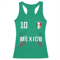 Mexico Soccer Sports Graphic Number 10 Jersey Style Racerback Tank Top Proud Mexican Football Fans Game Day Pride