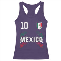 Mexico Soccer Sports Graphic Number 10 Jersey Style Racerback Tank Top Proud Mexican Football Fans Game Day Pride