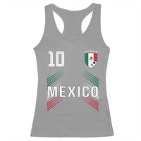 Mexico Soccer Sports Graphic Number 10 Jersey Style Racerback Tank Top Proud Mexican Football Fans Game Day Pride