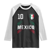 Mexico Soccer Sports Graphic Number 10 Jersey Style Raglan Shirt Proud Mexican Football Fans Game Day Pride