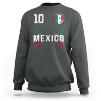 Mexico Soccer Sports Graphic Number 10 Jersey Style Sweatshirt Proud Mexican Football Fans Game Day Pride