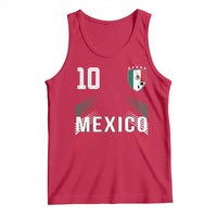 Mexico Soccer Sports Graphic Number 10 Jersey Style Tank Top Proud Mexican Football Fans Game Day Pride