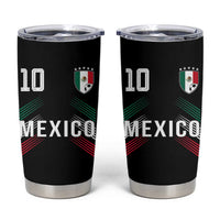 Mexico Soccer Sports Graphic Number 10 Jersey Style Tumbler Cup Proud Mexican Football Fans Game Day Pride