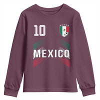 Mexico Soccer Sports Graphic Number 10 Jersey Style Youth Sweatshirt Proud Mexican Football Fans Game Day Pride