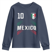Mexico Soccer Sports Graphic Number 10 Jersey Style Youth Sweatshirt Proud Mexican Football Fans Game Day Pride
