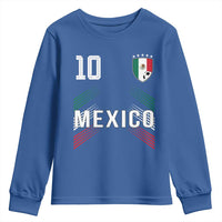 Mexico Soccer Sports Graphic Number 10 Jersey Style Youth Sweatshirt Proud Mexican Football Fans Game Day Pride