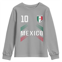 Mexico Soccer Sports Graphic Number 10 Jersey Style Youth Sweatshirt Proud Mexican Football Fans Game Day Pride