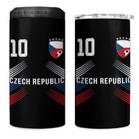 Czech Republic Soccer Sports Graphic Number 10 Jersey Style 4 in 1 Can Cooler Tumbler Proud Czechia Football Fans Game Day Pride