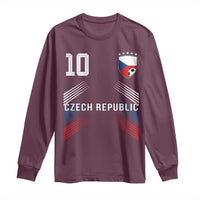Czech Republic Soccer Sports Graphic Number 10 Jersey Style Long Sleeve Shirt Proud Czechia Football Fans Game Day Pride