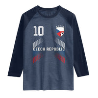Czech Republic Soccer Sports Graphic Number 10 Jersey Style Raglan Shirt Proud Czechia Football Fans Game Day Pride