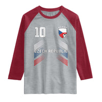 Czech Republic Soccer Sports Graphic Number 10 Jersey Style Raglan Shirt Proud Czechia Football Fans Game Day Pride