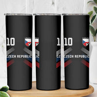 Czech Republic Soccer Sports Graphic Number 10 Jersey Style Skinny Tumbler Proud Czechia Football Fans Game Day Pride