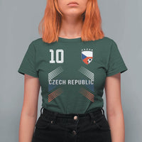 Czech Republic Soccer Sports Graphic Number 10 Jersey Style T Shirt For Women Proud Czechia Football Fans Game Day Pride