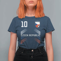 Czech Republic Soccer Sports Graphic Number 10 Jersey Style T Shirt For Women Proud Czechia Football Fans Game Day Pride