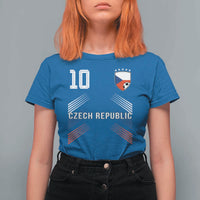 Czech Republic Soccer Sports Graphic Number 10 Jersey Style T Shirt For Women Proud Czechia Football Fans Game Day Pride