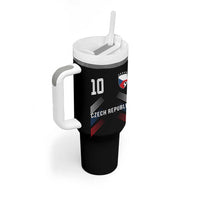 Czech Republic Soccer Sports Graphic Number 10 Jersey Style Tumbler With Handle Proud Czechia Football Fans Game Day Pride