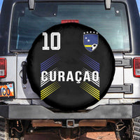 Curacao Soccer Sports Graphic Number 10 Jersey Style Spare Tire Cover Proud Curaçaoans Football Fans Game Day Pride