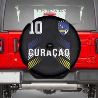 Curacao Soccer Sports Graphic Number 10 Jersey Style Spare Tire Cover Proud Curaçaoans Football Fans Game Day Pride