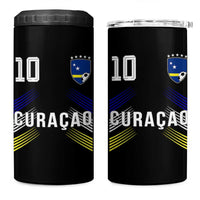 Curacao Soccer Sports Graphic Number 10 Jersey Style 4 in 1 Can Cooler Tumbler Proud Curaçaoans Football Fans Game Day Pride