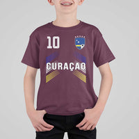 Curacao Soccer Sports Graphic Number 10 Jersey Style T Shirt For Kid Proud Curaçaoans Football Fans Game Day Pride